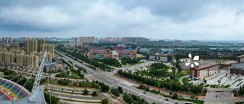 营口市 西市区 明湖广场 奥体中心 航拍图片素材