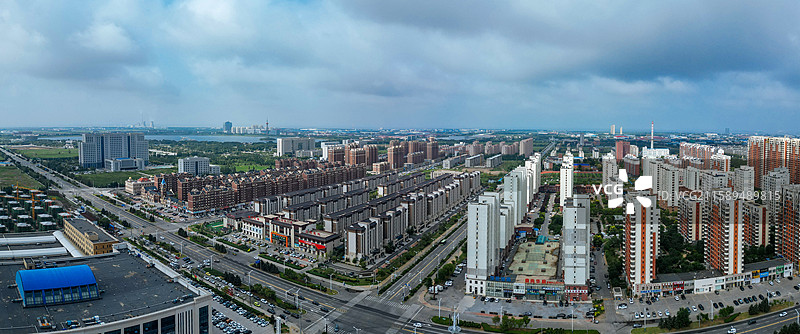 营口市 西市区 明湖广场 奥体中心 航拍图片素材