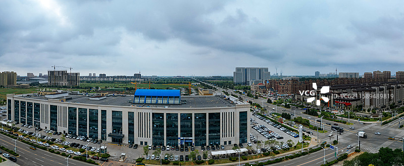 营口市 西市区 明湖广场 奥体中心 航拍图片素材