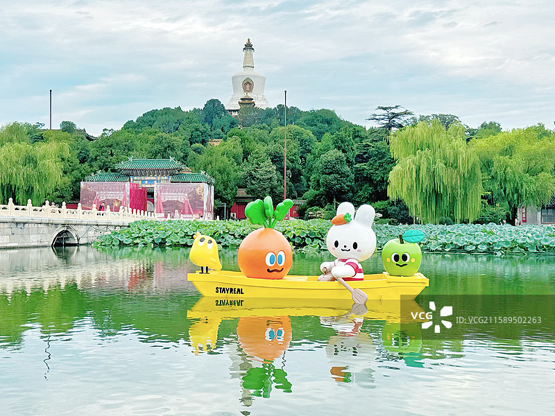 北海湖景图片素材