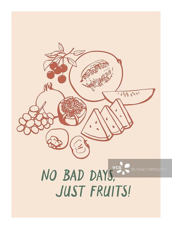 简单的手绘水果构图图片素材