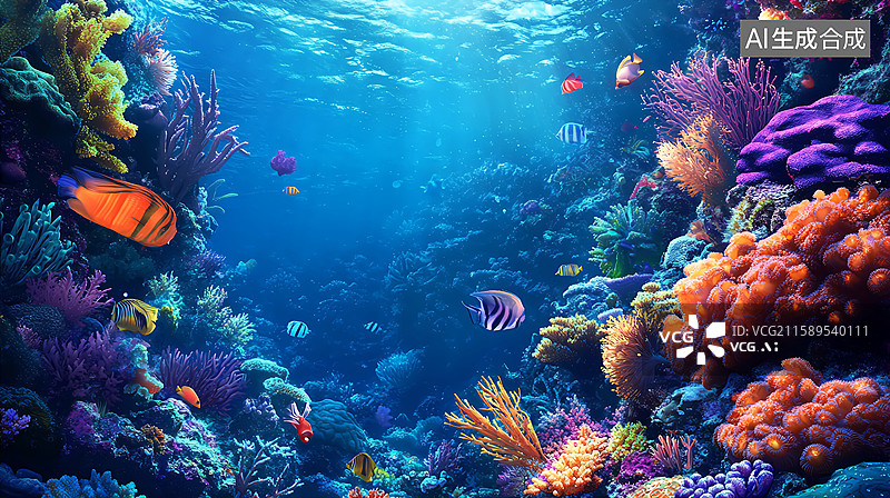 【AI数字艺术】海底世界的生物图片素材