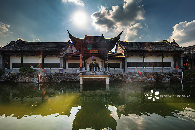 河南省南阳市邓州市花洲书院 百花洲图片素材