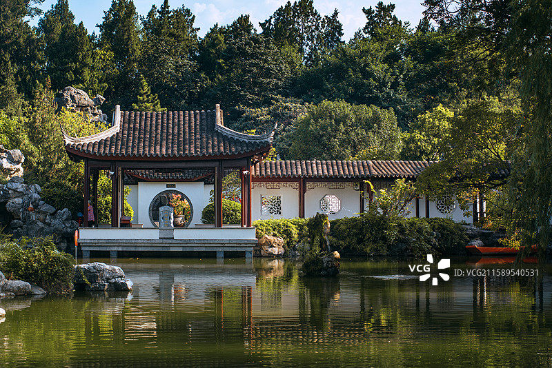 河南省南阳市邓州市花洲书院 百花洲图片素材