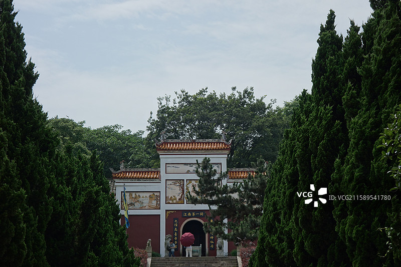湖南省岳阳市洞庭湖君山岛：湘妃祠娥皇女英二妃之墓图片素材