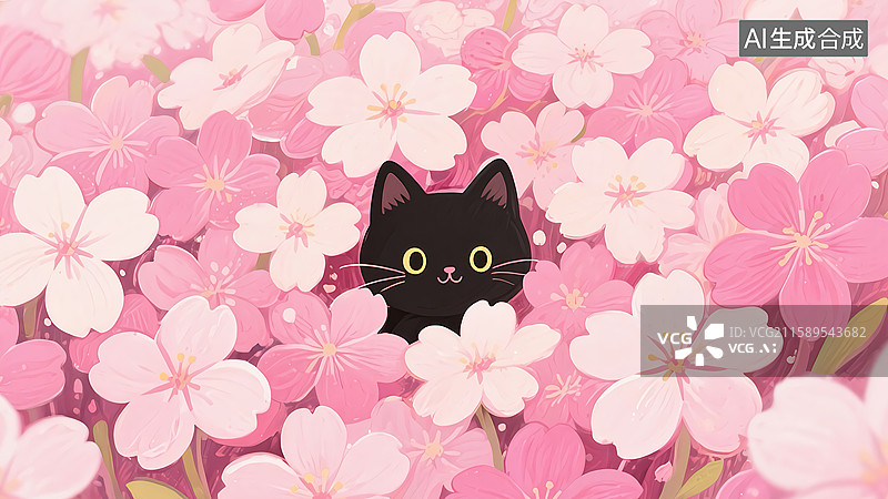 【AI数字艺术】可爱风猫咪壁纸图片素材