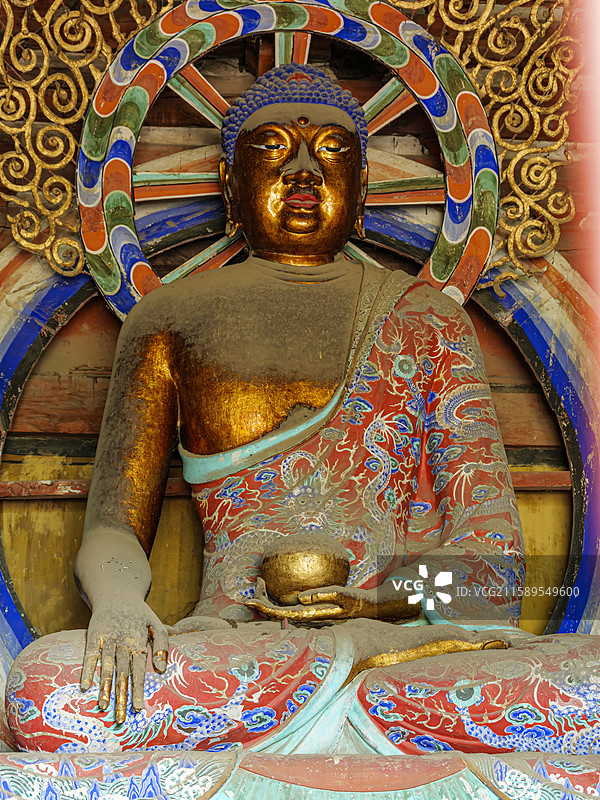 山西省忻州市五台县佛光寺东大殿雕塑图片素材