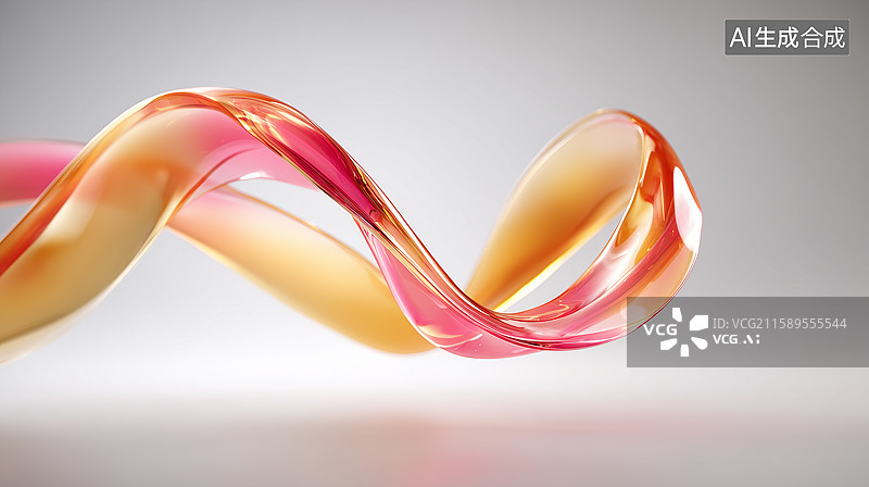 【AI数字艺术】流动玻璃丝带苹果风格图片素材