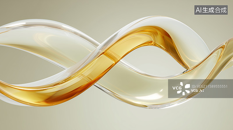 【AI数字艺术】流动玻璃丝带苹果风格图片素材