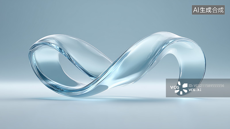 【AI数字艺术】流动玻璃丝带苹果风格图片素材