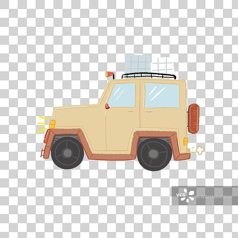 卡通风格越野吉普车插画图片素材