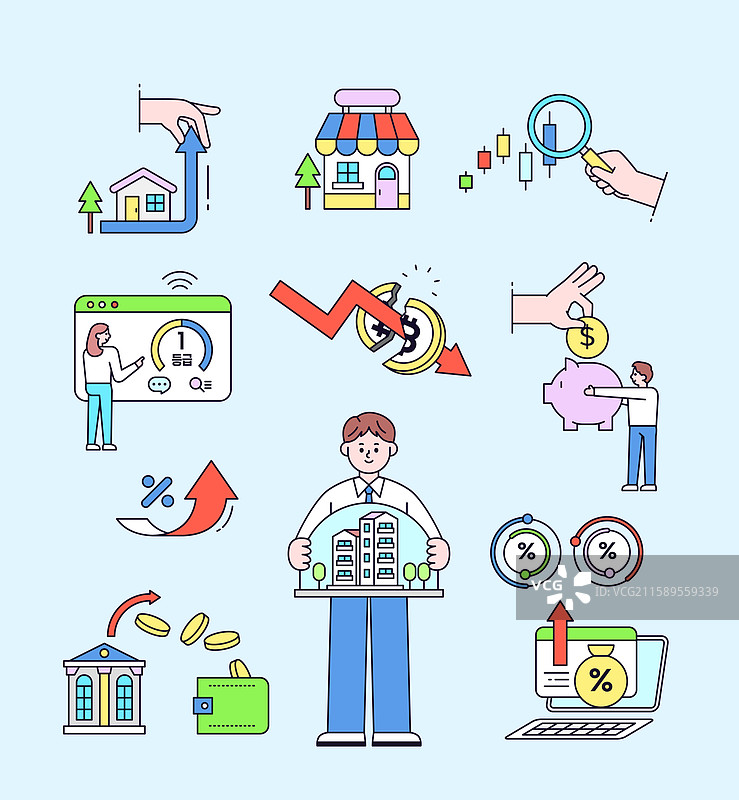 插图，金融，投资，资产管理，经济图片素材