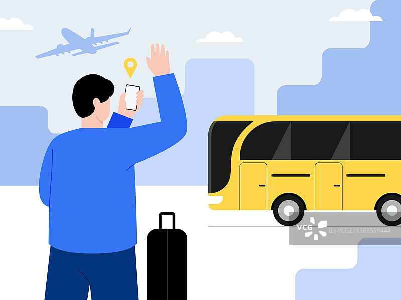 预订，移动应用，便利，服务，机场巴士信息板，豪华轿车，巴士，机场，旅客图片素材