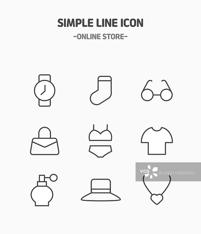 图标，简单，线条图标，在线购物，购物清单，购物图片素材