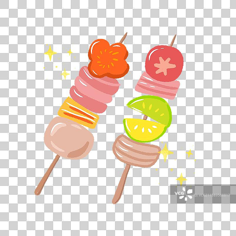 可爱卡通串串美食插画图片素材
