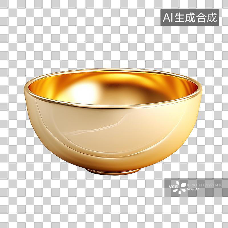 【AI数字艺术】一个金饭碗艺术设计素材图片素材