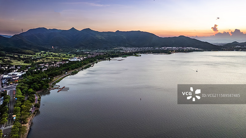 航拍 宁波 东钱湖图片素材