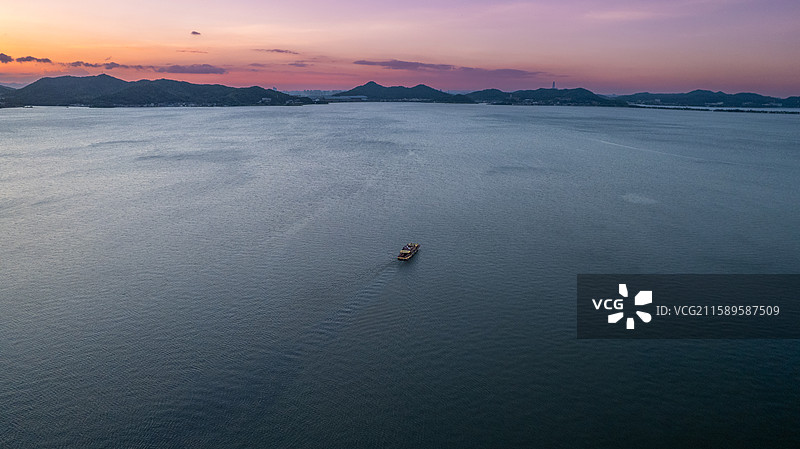 航拍 宁波 东钱湖图片素材