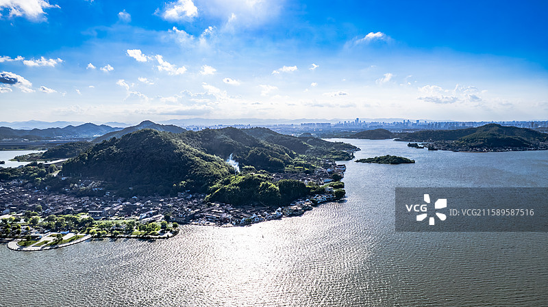 航拍 宁波 东钱湖图片素材