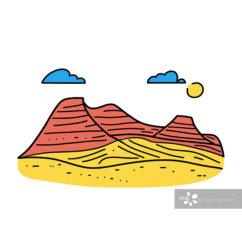 在印加卡通风格的涂鸦中，描绘了科约特布特斯的波浪。图片素材