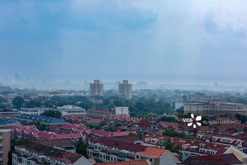 北京平安里城市建筑的高角度视角图片素材