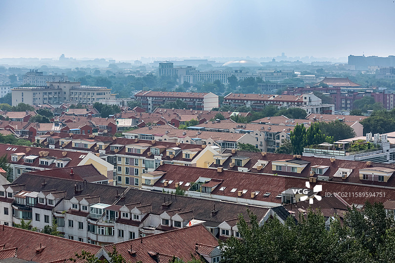 北京平安里城市建筑的高角度视角图片素材