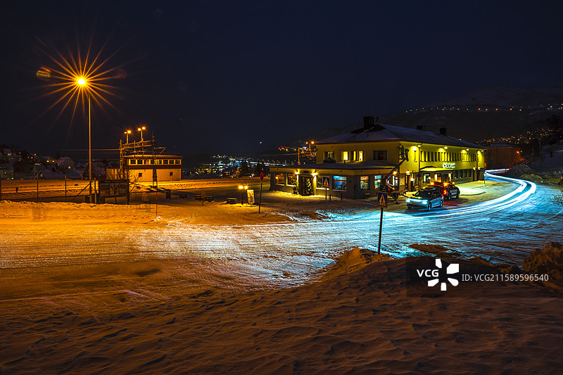 挪威冬季夜景风光图片素材