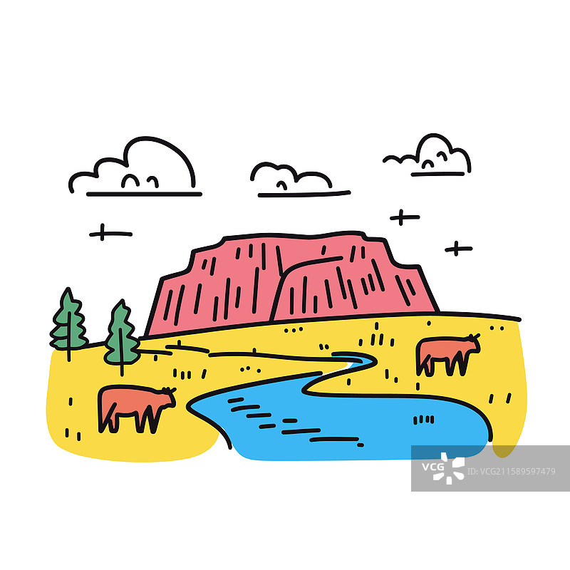 印加风格的涂鸦黄石国家公园图片素材