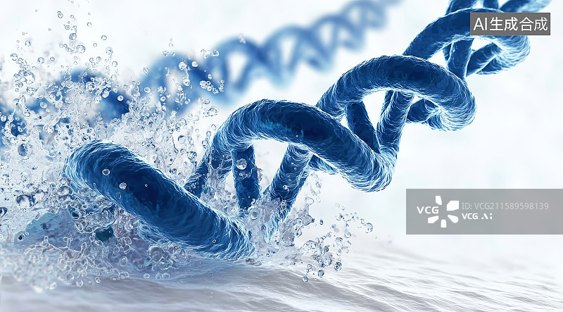 【AI数字艺术】DNA分子结构图图片素材