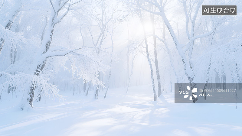 【AI数字艺术】雾凇插画图片素材
