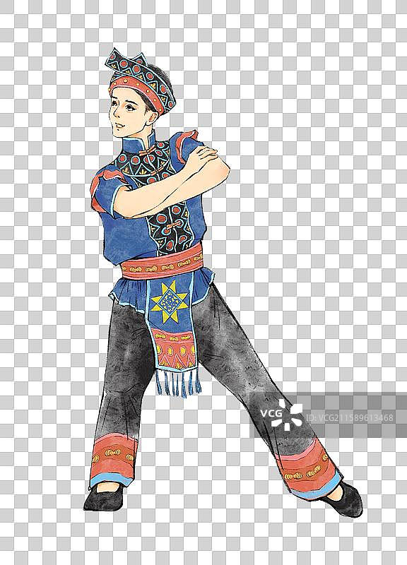 56民族，壮族，三月三，扁担舞图片素材