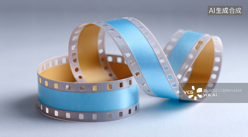 【AI数字艺术】白色背景上一卷胶卷胶片图片素材