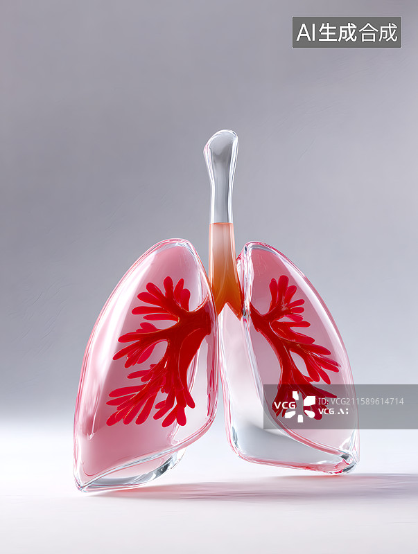【AI数字艺术】一个半透明肺部模型图片素材