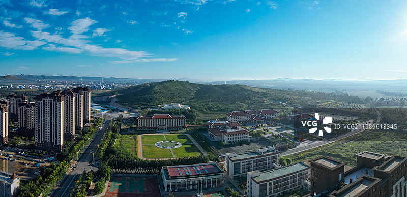 敖汉旗 新惠镇 石虎山 新惠路 新北村 航拍图片素材