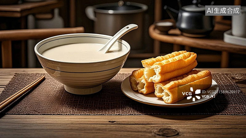 【AI数字艺术】豆浆油条图片素材