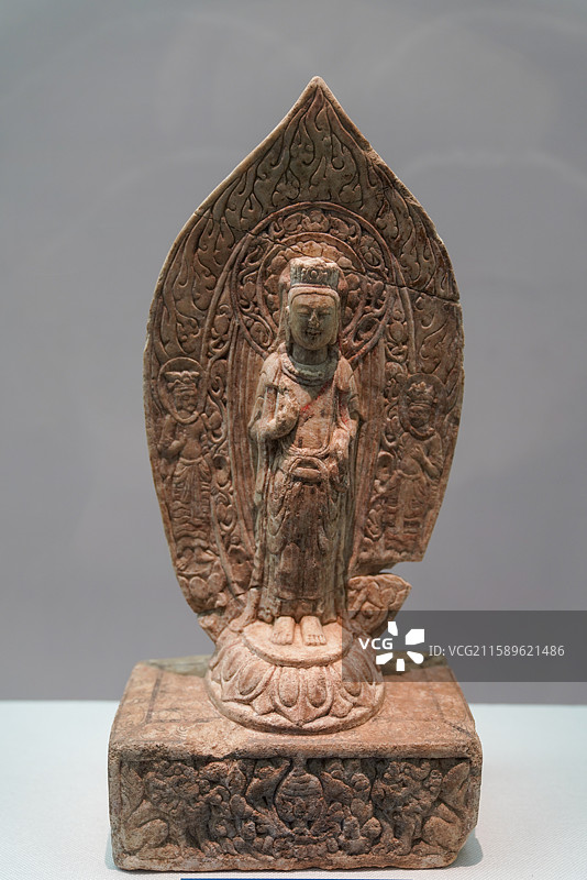 河北省 邯郸市 临漳县 邺城考古博物馆 东魏 菩萨三尊像图片素材