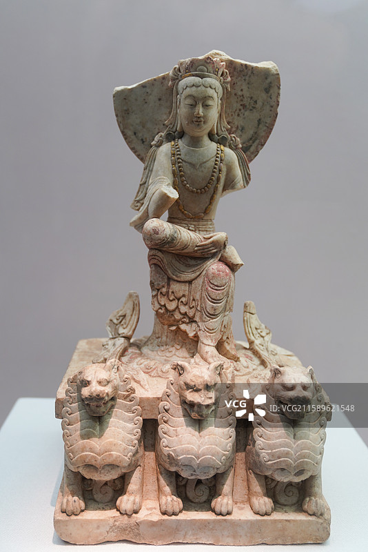 河北省 邯郸市 临漳县 邺城考古博物馆 东魏 思惟菩萨像图片素材