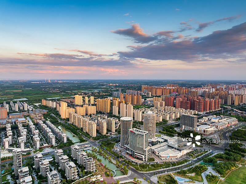 亚洲中国河南省商丘永城市城市风光航拍视角图片素材