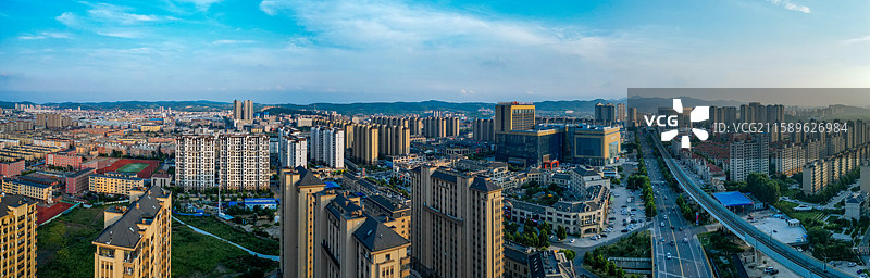 大连 普兰店区 长店堡村 世纪路 航拍图片素材