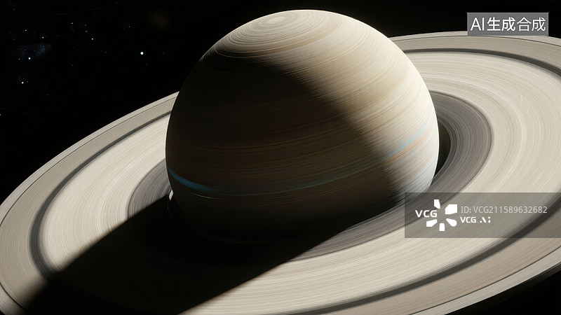 【AI数字艺术】土星及其壮观的环系统图片素材