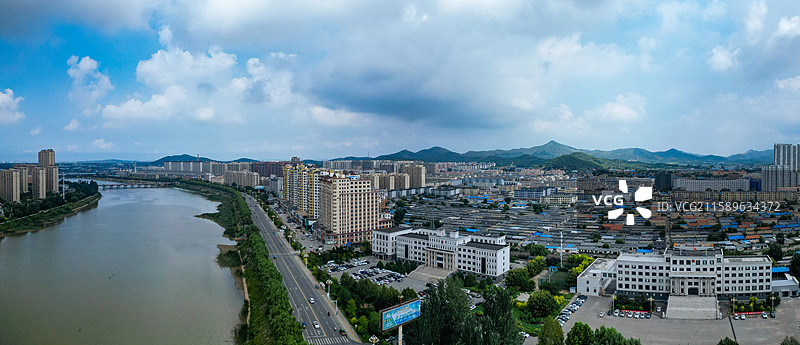 盖州市 七家屋 小吴屯 清河广场 大清河 航拍图片素材