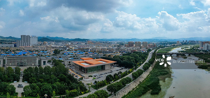 盖州市 七家屋 小吴屯 清河广场 大清河 航拍图片素材