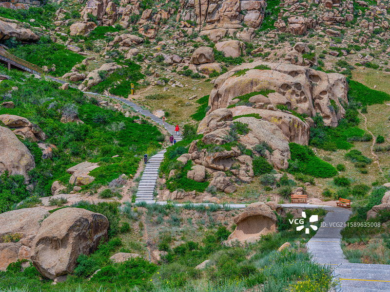 大自然奇观：新疆博尔塔拉蒙古自治州怪石峪图片素材