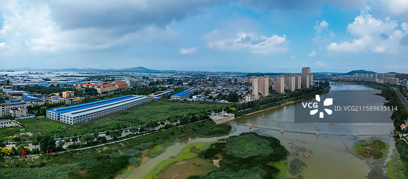 盖州市 七家屋 小吴屯 清河广场 大清河 航拍图片素材