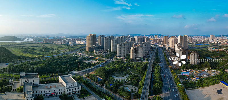 大连 普兰店区 长店堡村 世纪路 航拍图片素材