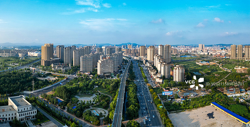 大连 普兰店区 长店堡村 世纪路 航拍图片素材