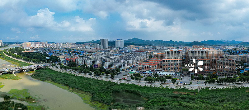 盖州市 七家屋 小吴屯 清河广场 大清河 航拍图片素材