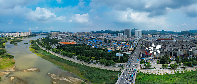 盖州市 七家屋 小吴屯 清河广场 大清河 航拍图片素材