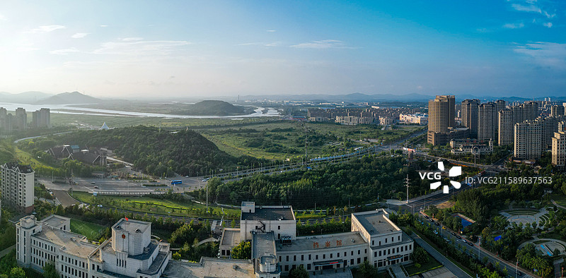 大连 普兰店区 长店堡村 世纪路 航拍图片素材