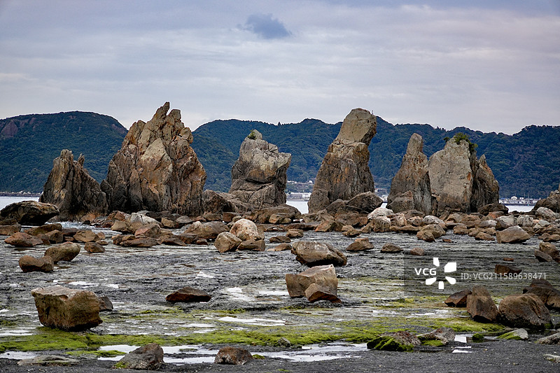 日本和歌山县串本町桥杭岩景色图片素材